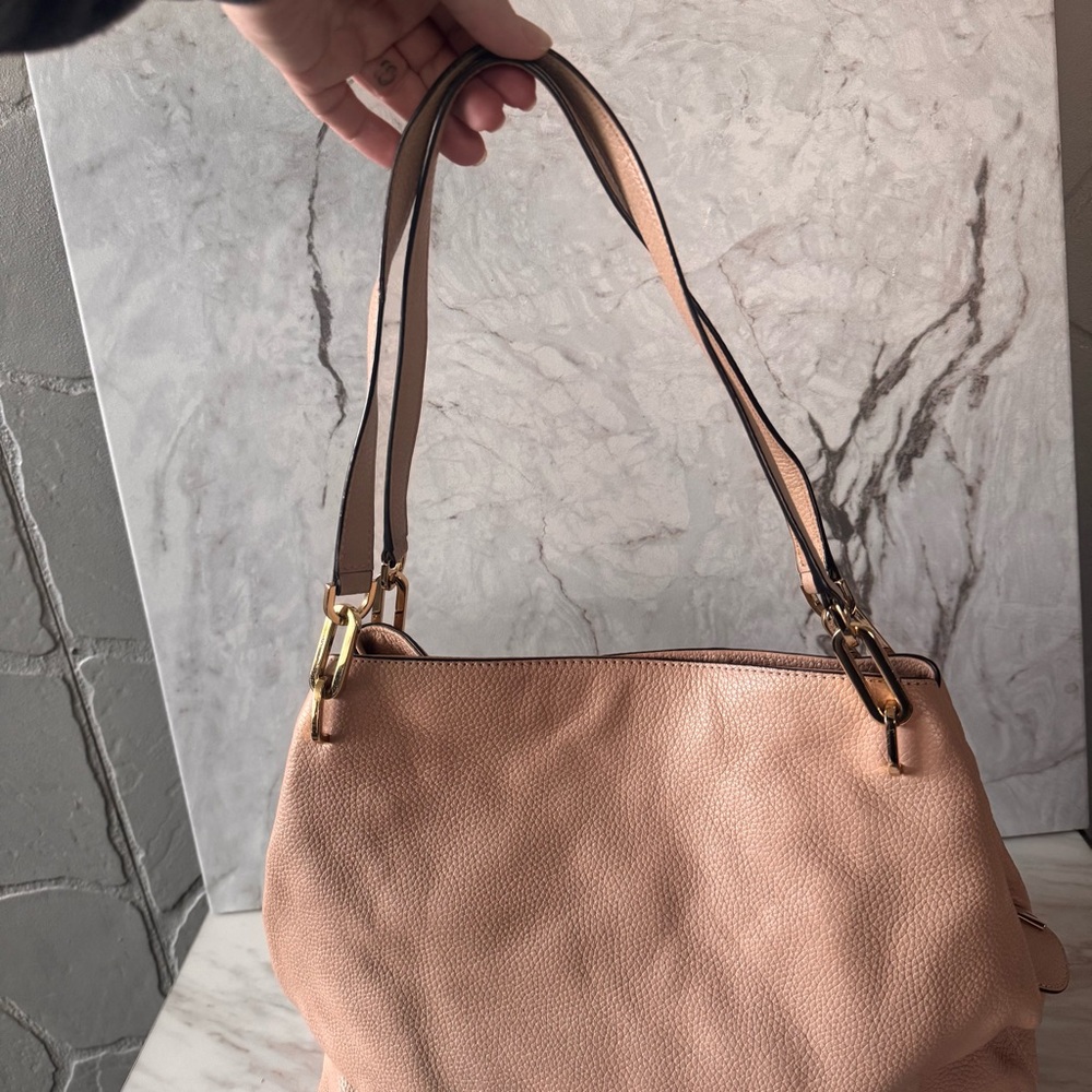 Michael Kors Soft Pebbled Leather Shoulder Bag – Blush Pink Stud Detail - Picture 14 of 17